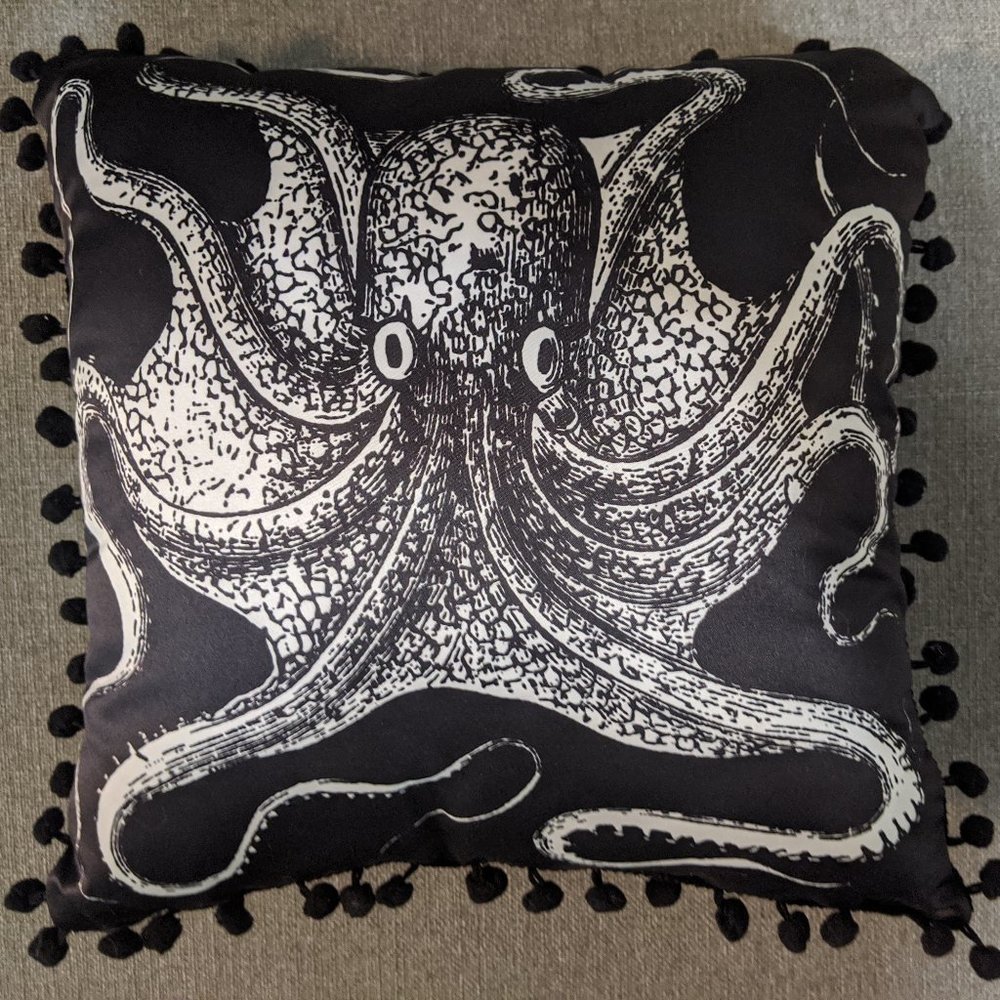 Urban Outfitters Octopus Throw Pillow Pom Poms